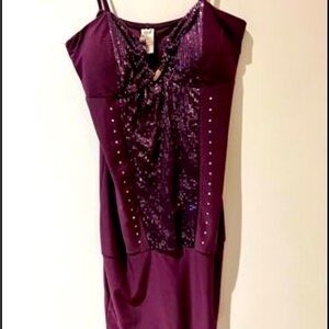 Purple sequence mini dress